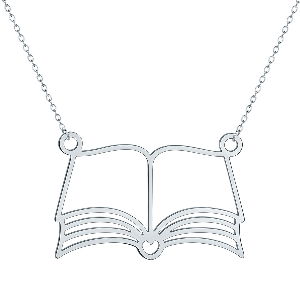 Reader Book Stainless Steel Bookworm Jewelry Necklaces