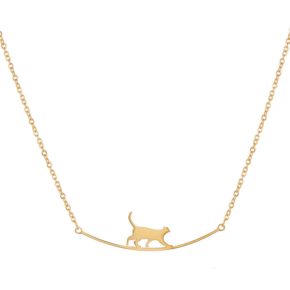Eaves Cat Artistic Fresh Titanium Steel Clavicle Chain Female Necklace