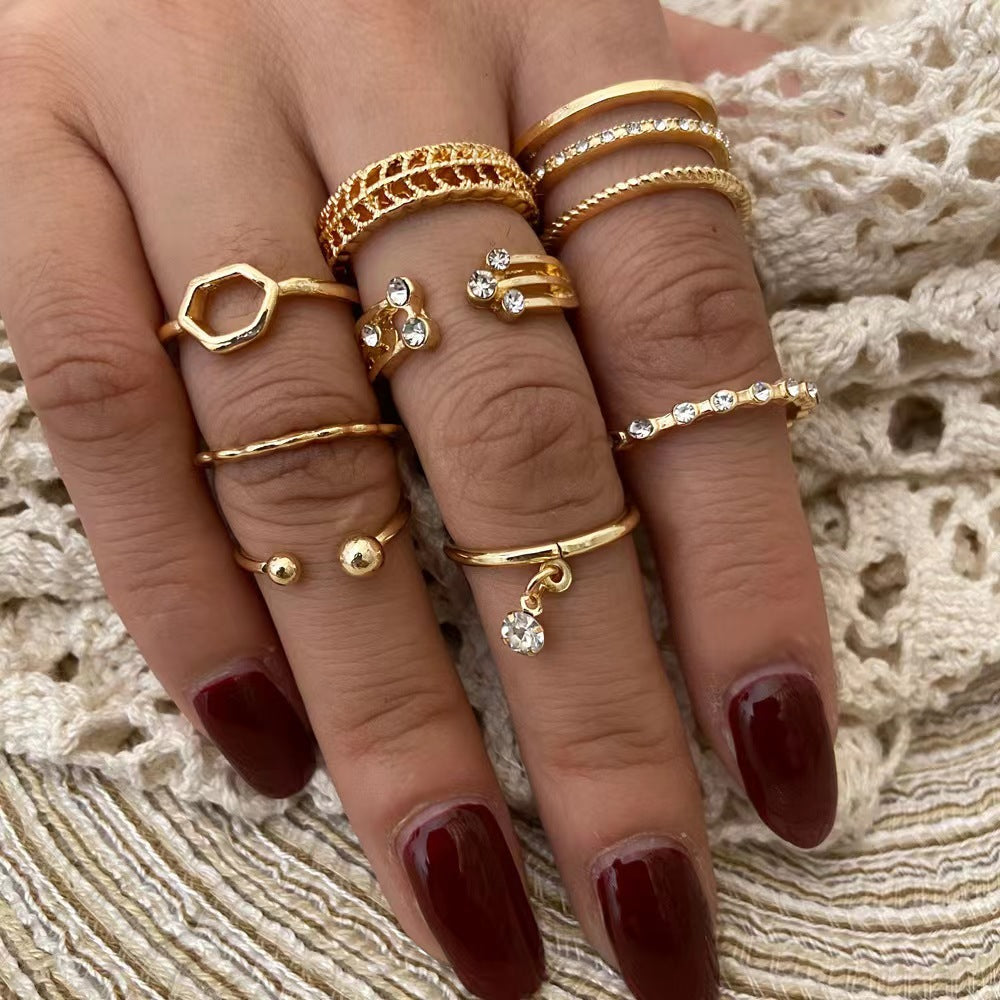 Women's Knuckle Suit Sets Love Heart-shaped Design Rings