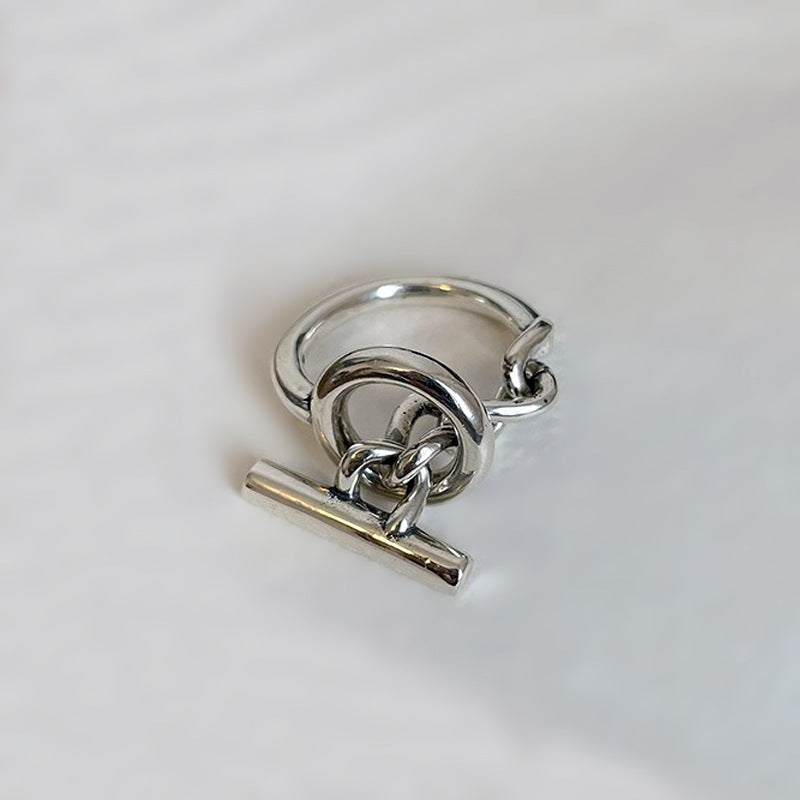 Women's & Men's Fashion Buckle Temperament Personality Trend Versatile Ring