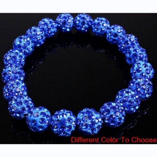 Polymer Clay Rhinestone Ball Filament Hip Bracelet