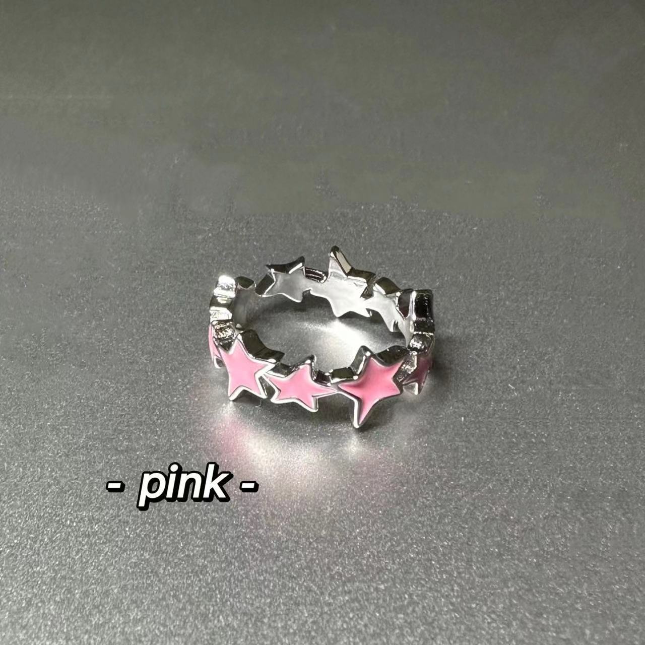 Super Sweet Female Cool Five-pointed Star Niche Flash Rings