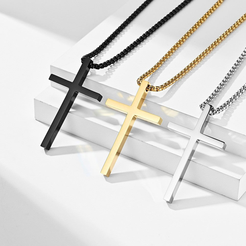 Women's & Men's Stainless Steel Cross Shelf Medium Small Pendants