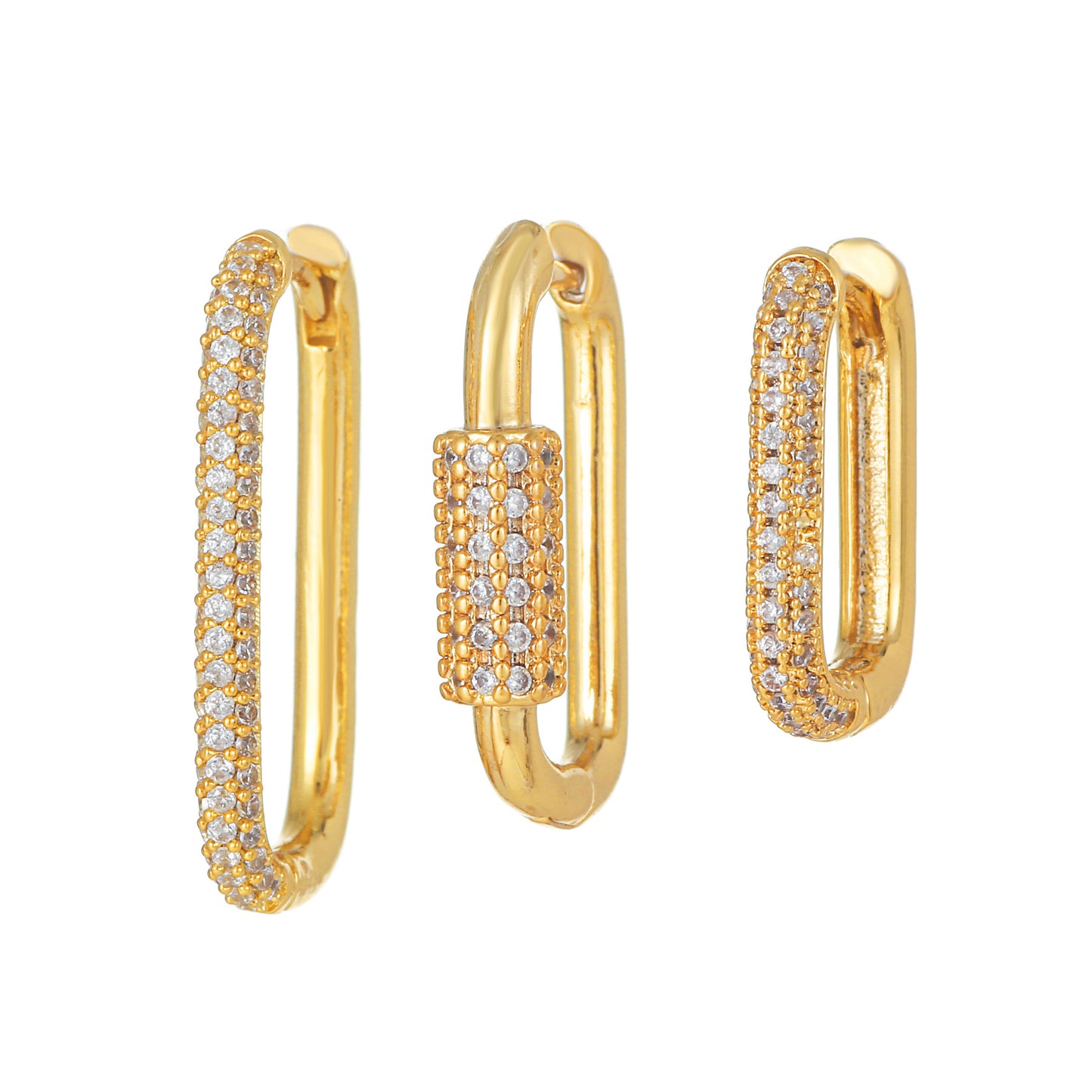 Micro Inlaid Zircon Clip Fashion Geometric Ear Buckle