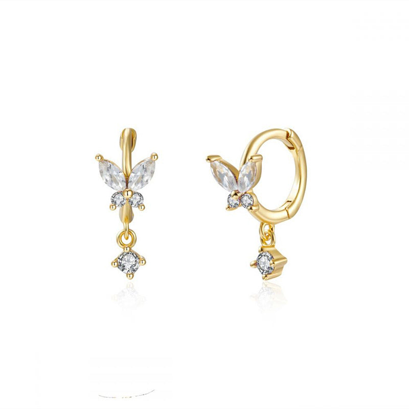 French Entry Lux Geometric Inlaid White Diamond Simple Rings
