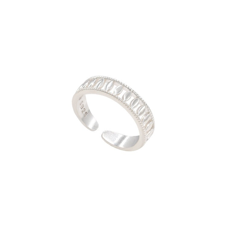 Sier Olive Hollow Female Simple Fashion High Sense Rings