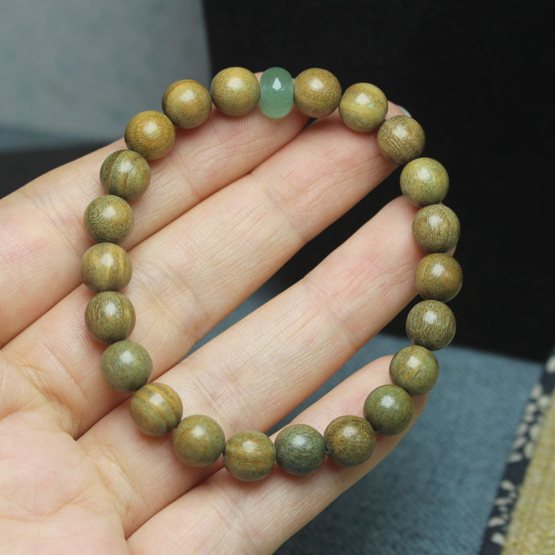 Live Broadcast Supply Green Sandalwood Emerald Buddha Bracelet