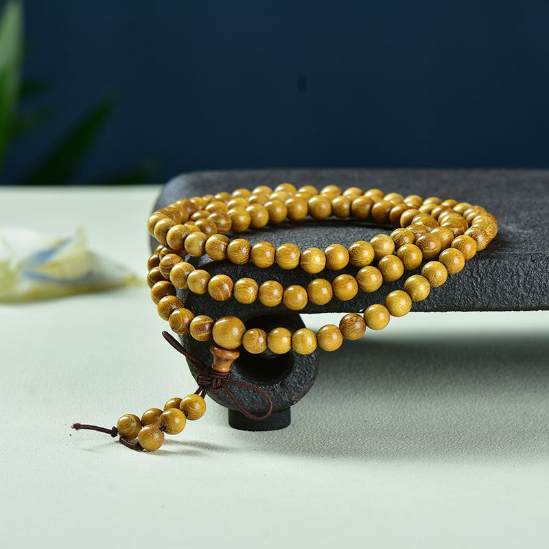 Women's & Men's Natural Gold Sandalwood Beads Fashion Collectible Artsy Bracelet