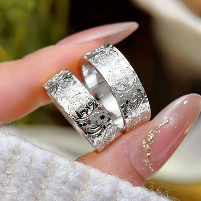 Flash Lucky Words Mush Ice Female Light Ring