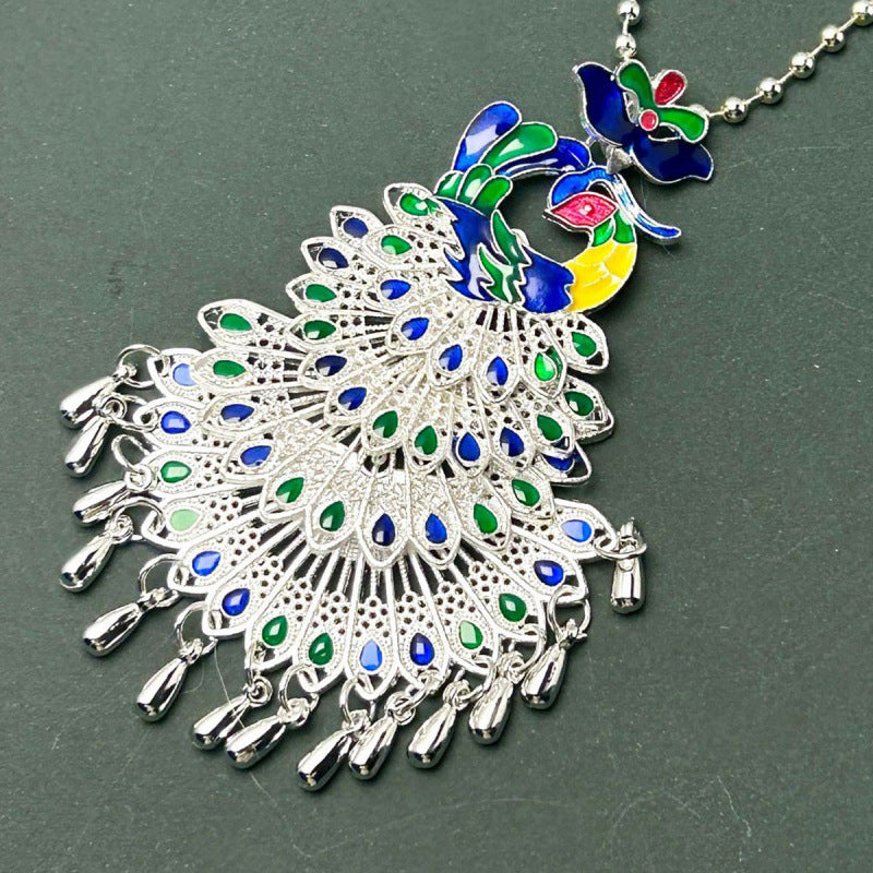 Peacock Sweater Chain Ethnic Style Artistic Exaggerated Necklaces