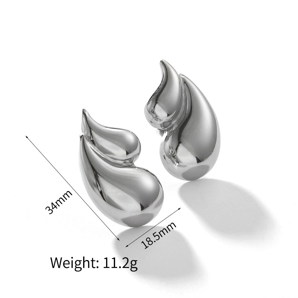 Gold-plated Titanium Steel Water Drop Ear Female Affordable Luxury Earrings