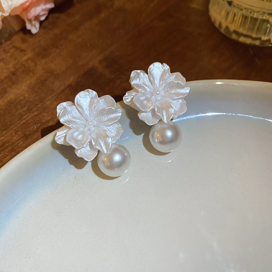 Needle Raffia Fabric White Flower Light Luxury Rings