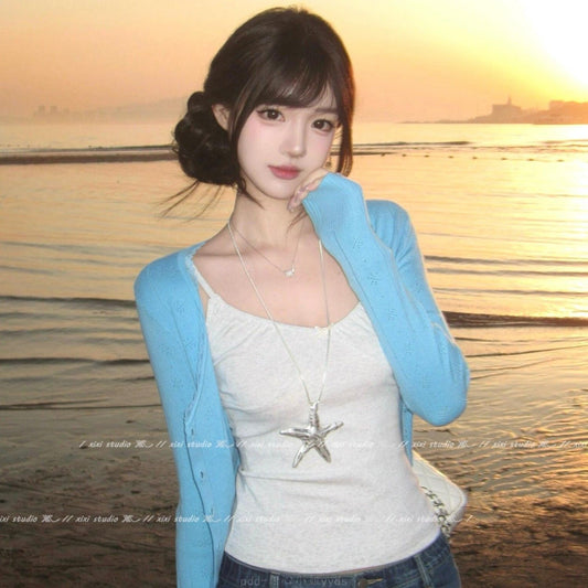Women's Sweet Sier Starfish Long Vacation Style Twin Exaggerated Personal Decoration Pendants