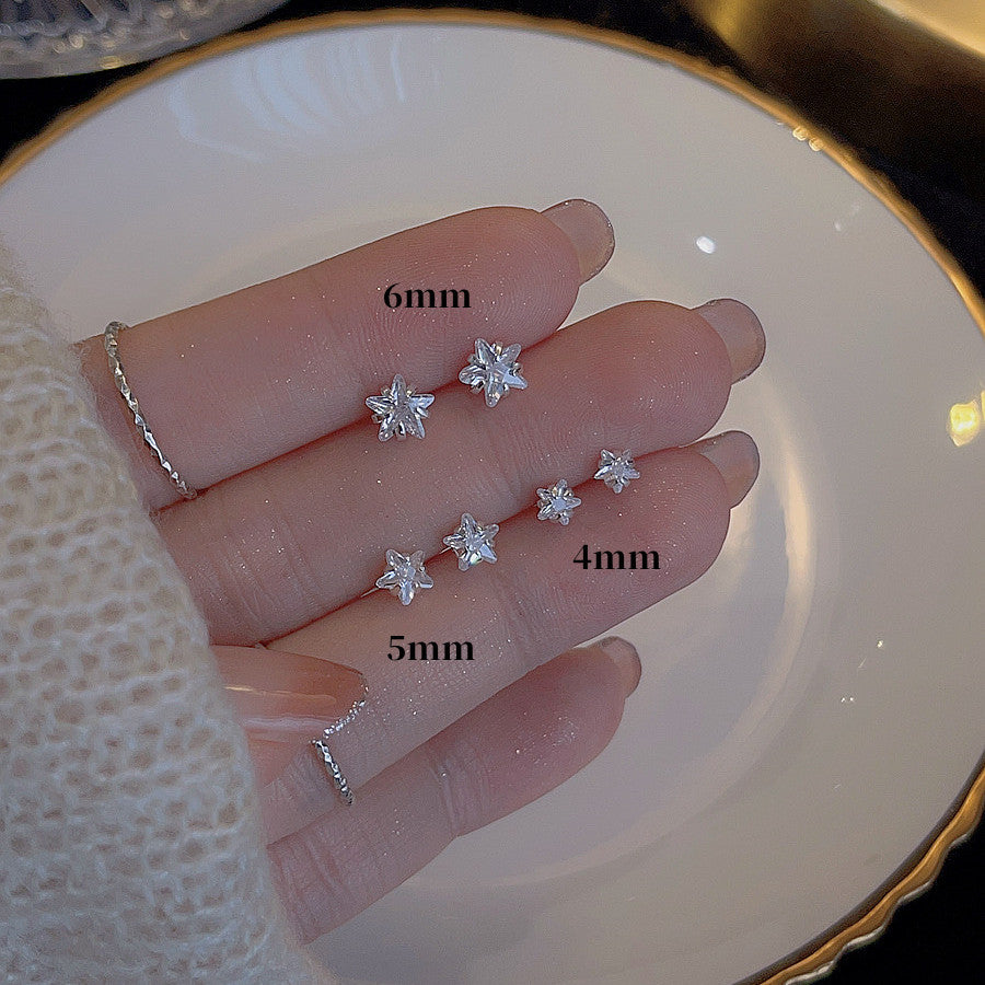 Women's Small Pentagram Zircon For Fresh High Sense Stud Earrings