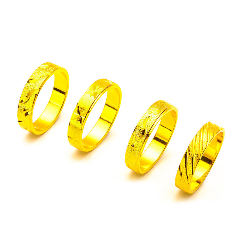 Women's & Men's Vietnam Placer Gold Closed Starry Meteor Rings