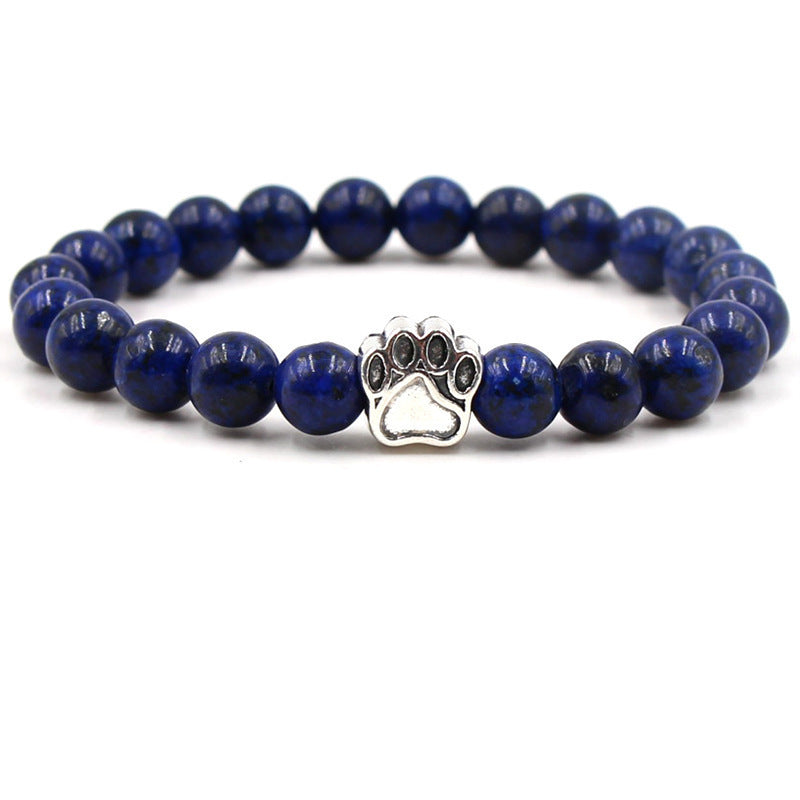 Holiday Gift Beaded Adjustable Foot Volcanic Rock Obsidian Turquoise Dog's Bracelets