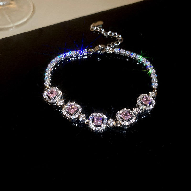 Sweet Pink Zircon Korean Artsy Light Bracelet