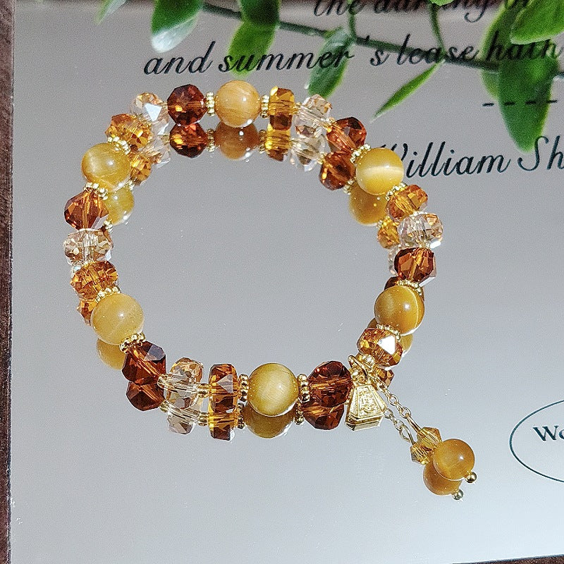 Natural Crystal Lucky Vintage Gourd Well Content Girlfriend Bracelets