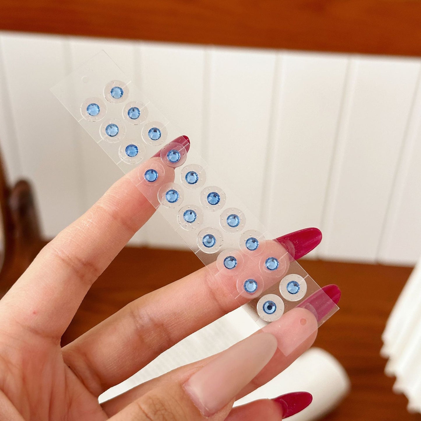 Fashion Auricular Point Sticker Crystal Ear Patch Bead Massage Stress Earrings