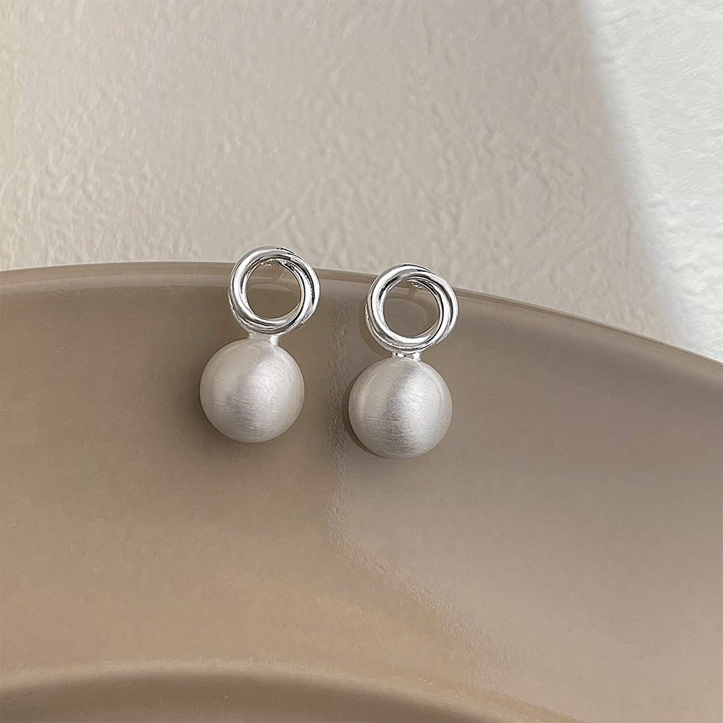 Matte Texture Geometric Female Niche Fashion Earrings