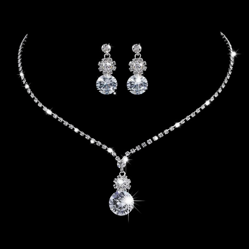 Claw Chain Rhinestone Bridal Eardrop Banquet Necklaces