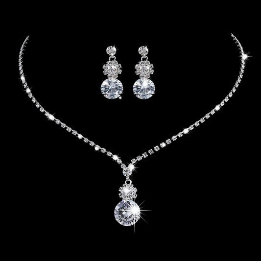 Claw Chain Rhinestone Bridal Eardrop Banquet Necklaces