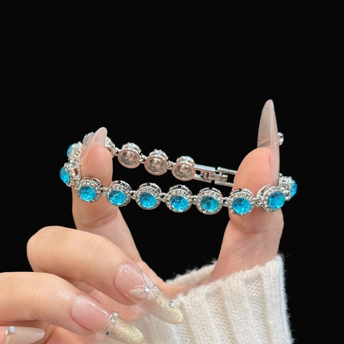Pink Crystal Female Zircon Inlaid Light Luxury Bracelets