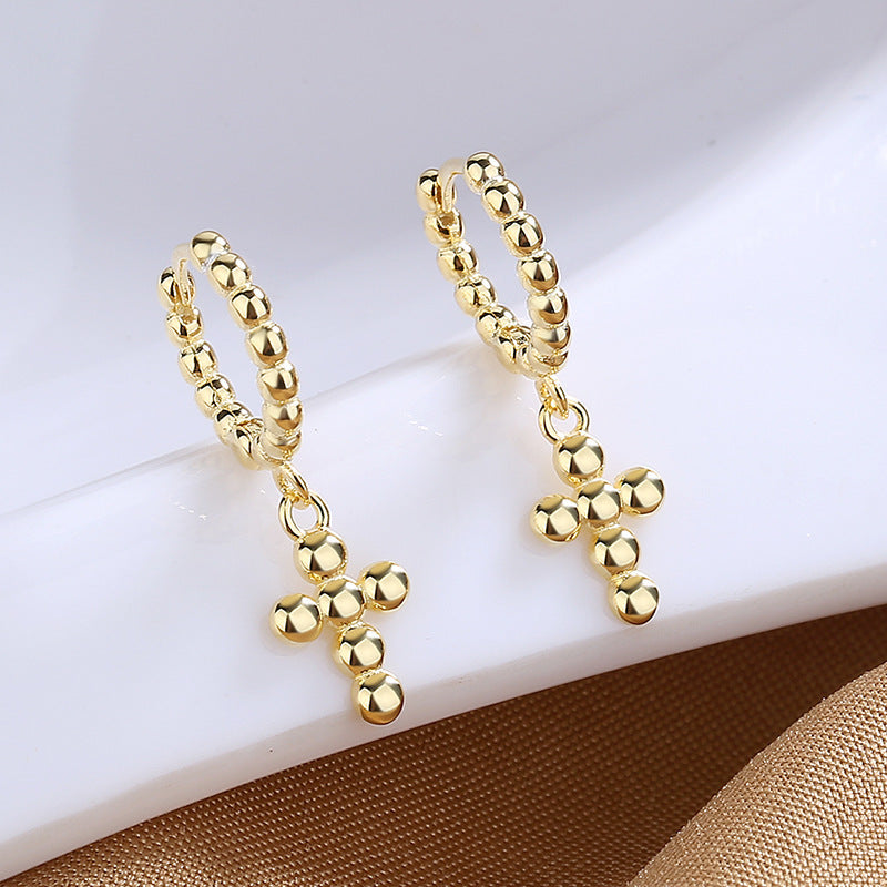 Simple Graceful Sier Niche Love Light Ear Clip Earrings