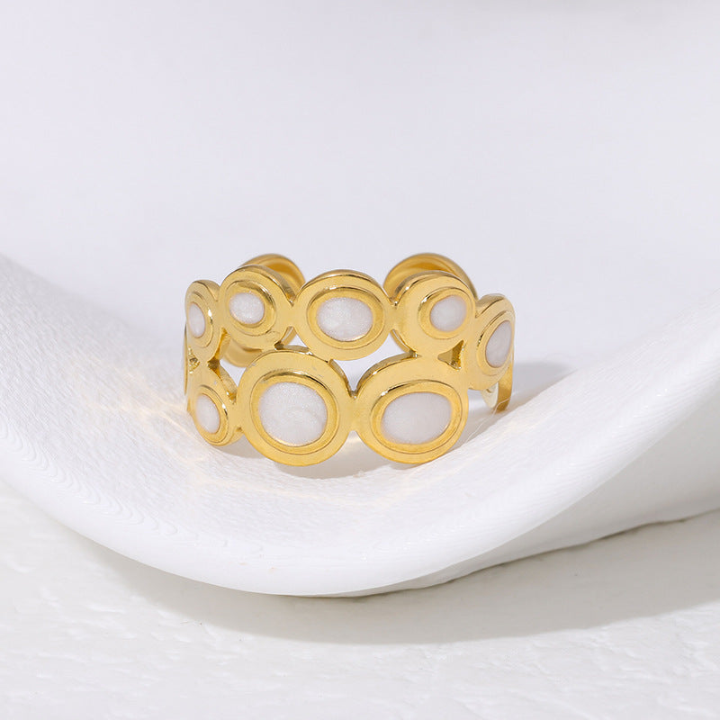 Stainless Steel Opening Gold Plated Niche Rings