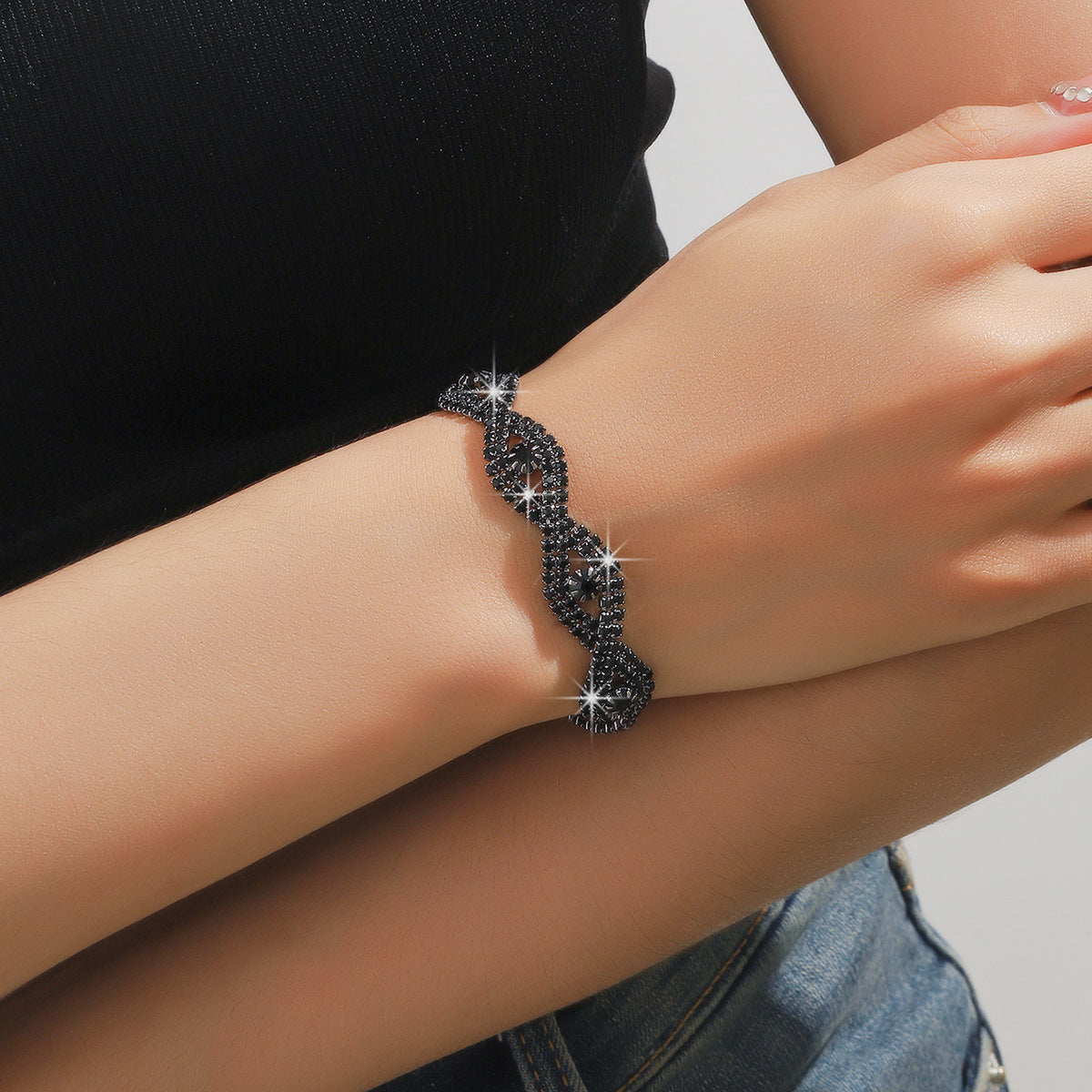 Claw Chain Geometric Full Diamond Rhinestone Simple Bracelets