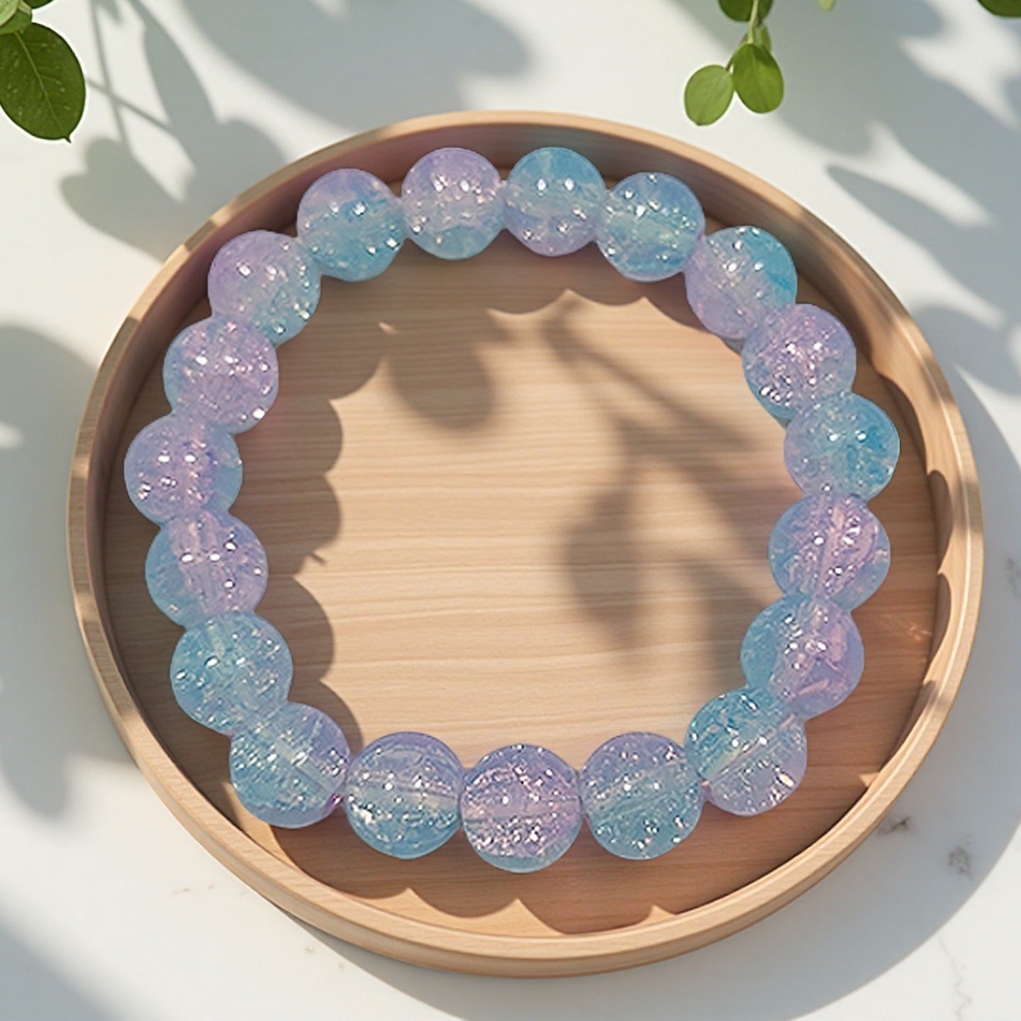 Purple Brushed Floral Beads Female Hand Toy Bracelet