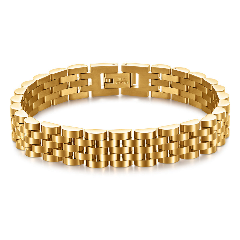 Men's Stainless Steel Strap Business Fashion Gift For Father's Bracelet