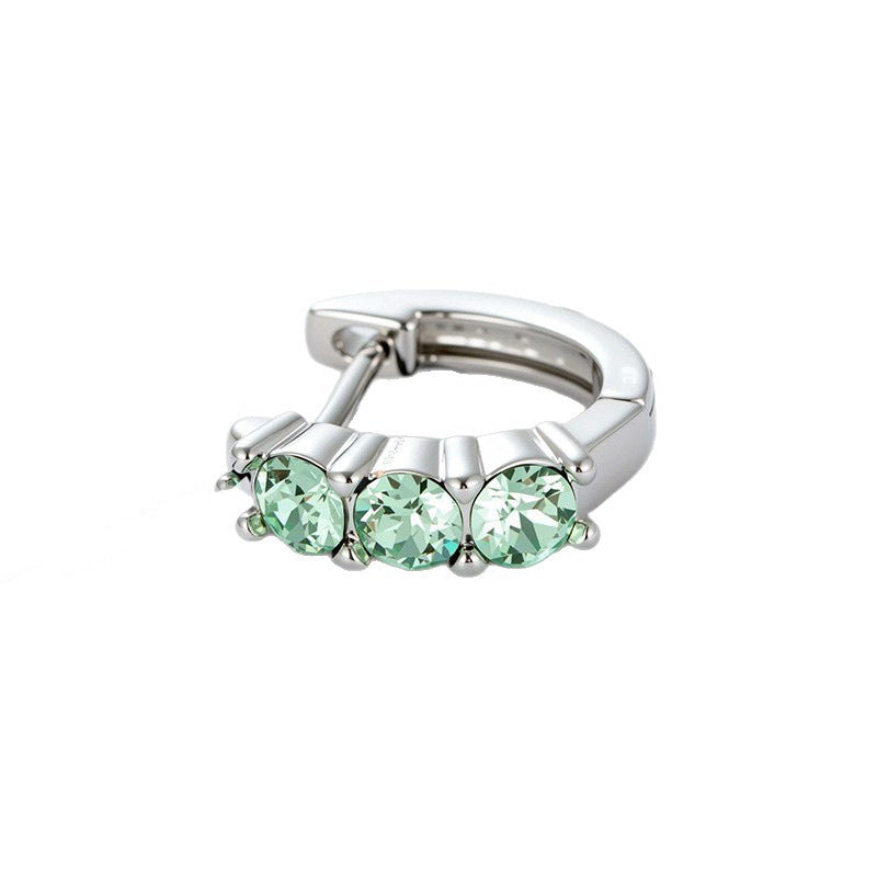 Zircon Candy Color Straight Needle Exquisite Clip Ear Buckle