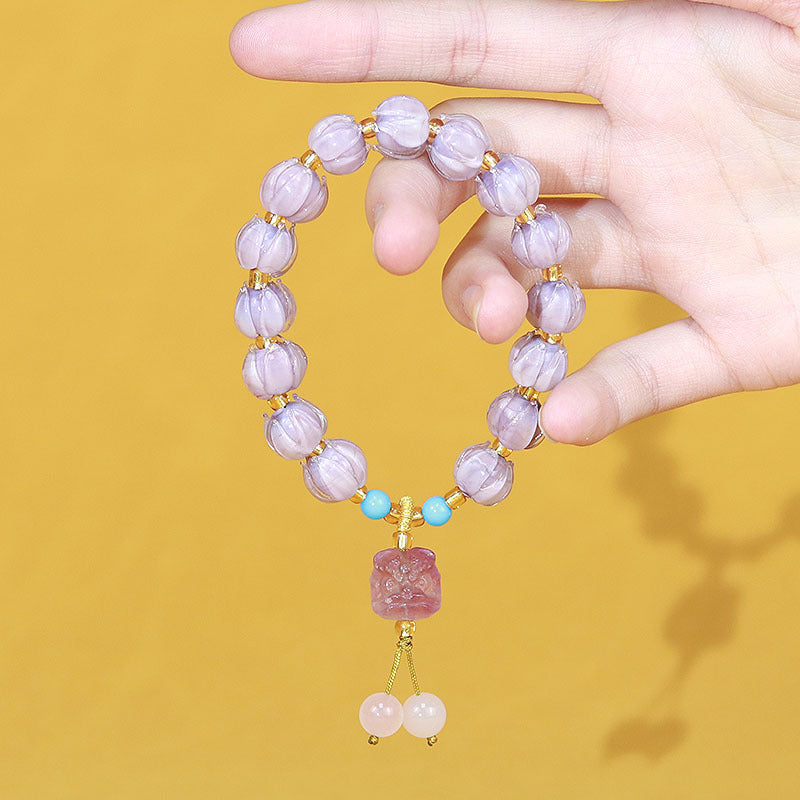 Glaze Light Luxury High-grade Color Fluorite Hydrangea Bracelet