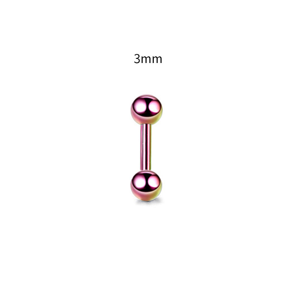 Steel Rod Dumbbell Ball Ear Bone Stud Earrings