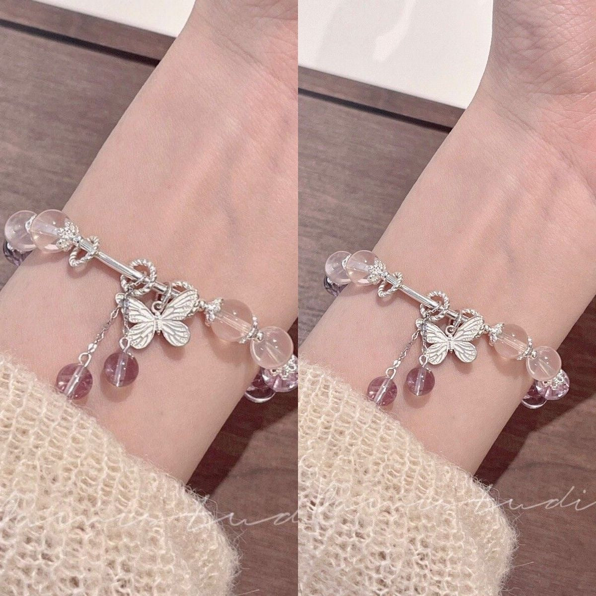 Butterfly Lucky Design Imitation Amethyst For Bracelets