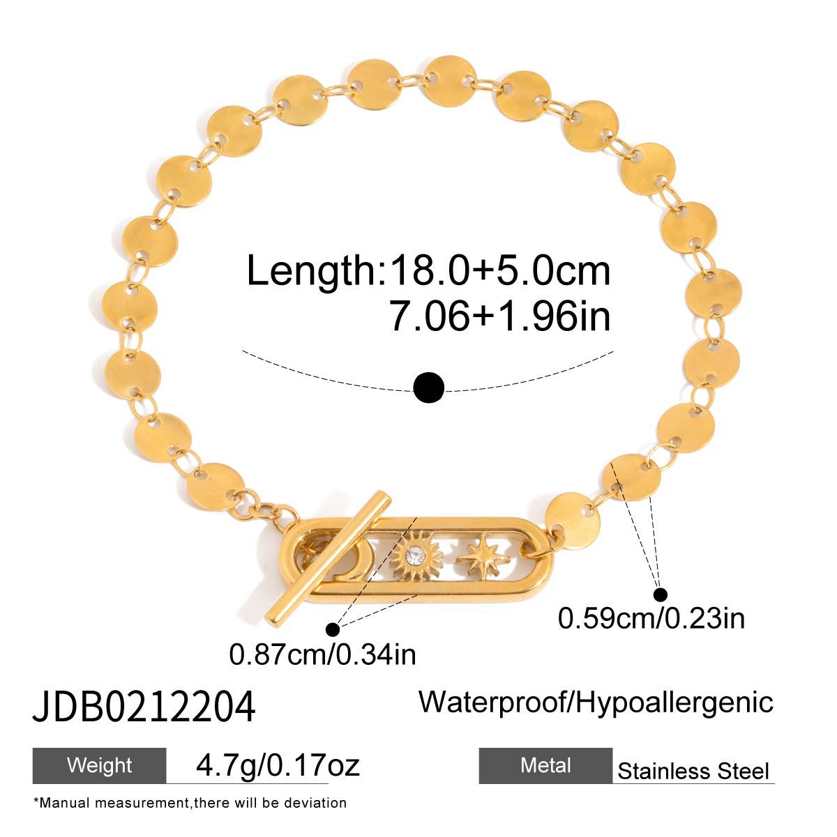 Women's Steel Rhinestone Star Moon Buckle Light Luxury Minority Decoration Bracelet
