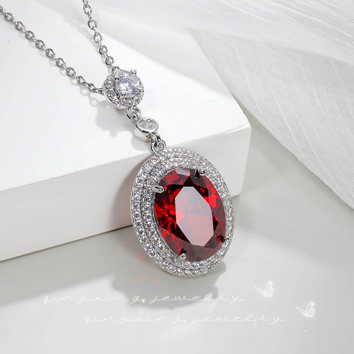 Zircon Fashion High Sense Red Corundum Pendants