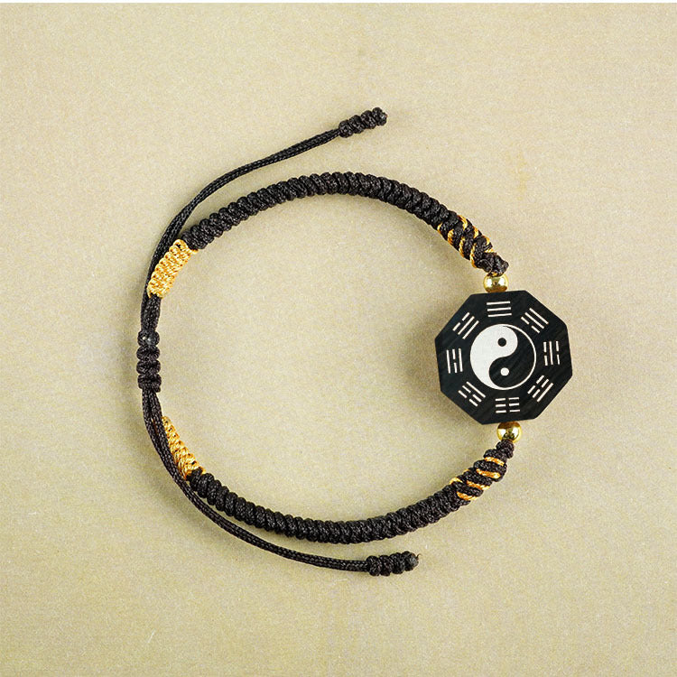 Plated Woven Dorje Knot Inlaid Taoist Bracelets