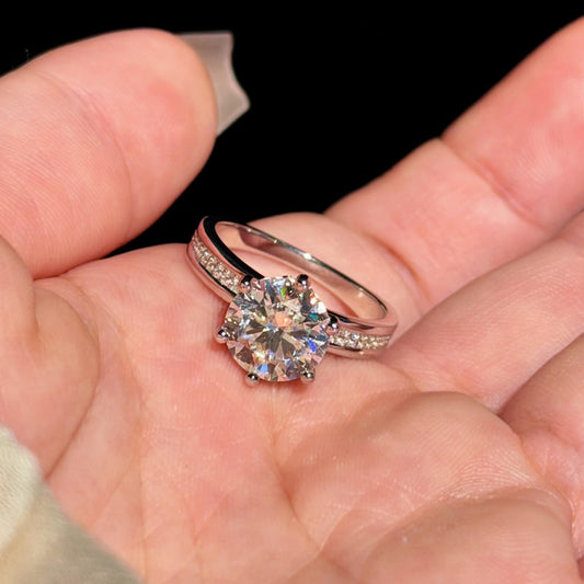 Eight Hearts Arrows Fire Color Imitation Moissanite Open-end Zircon Rings
