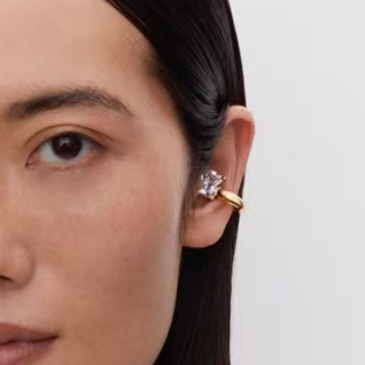 Generous Zircon Titanium Steel Gold Plating Earrings