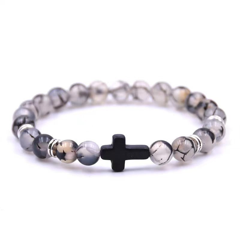 Agate Stone Cross Tigereye Volcanic Fashion Turquoise Bracelets