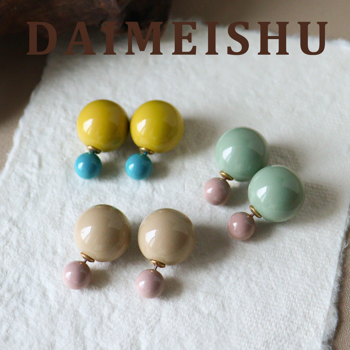 Women's Spring Simple Fashionable Temperamental Colorful Resin Ball Light Luxury High Rings