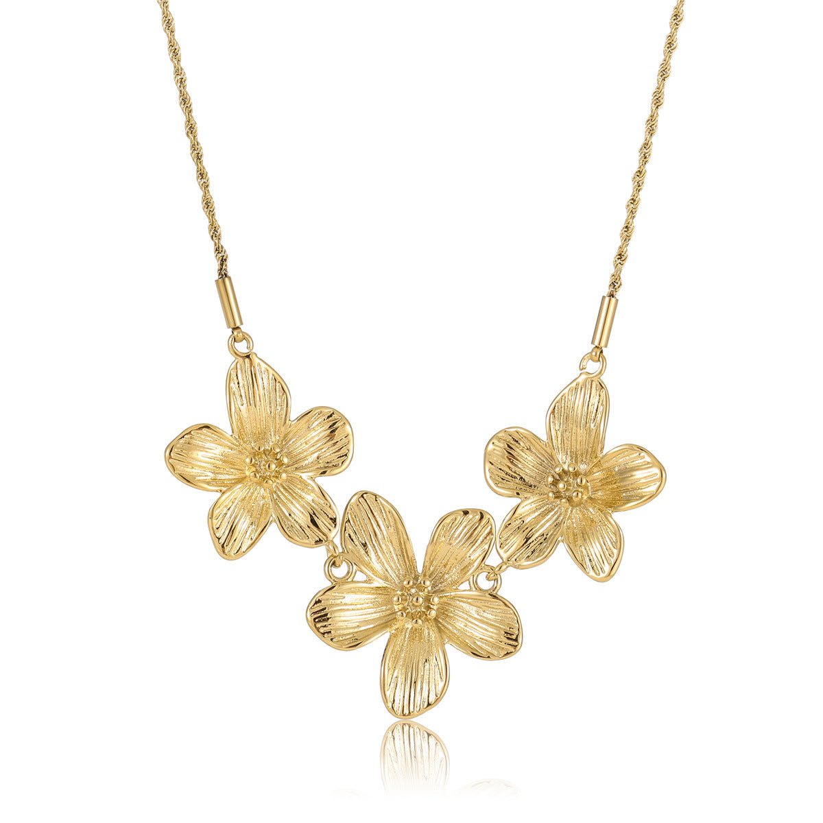 Pleated Flower Fashion Metal Clavicle Chain Necklaces