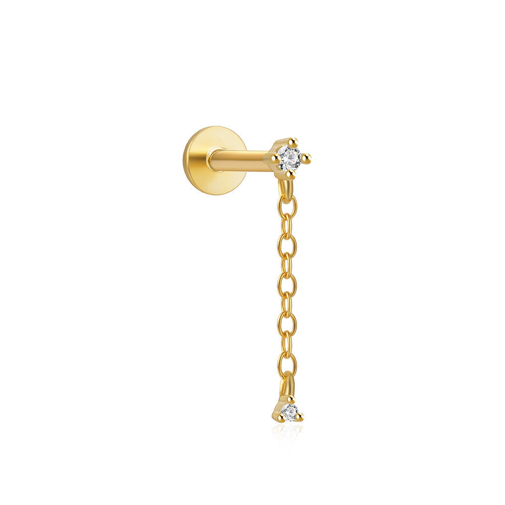 Women's Stars Fashion Flat Head Piercing Thread Ear Earrings