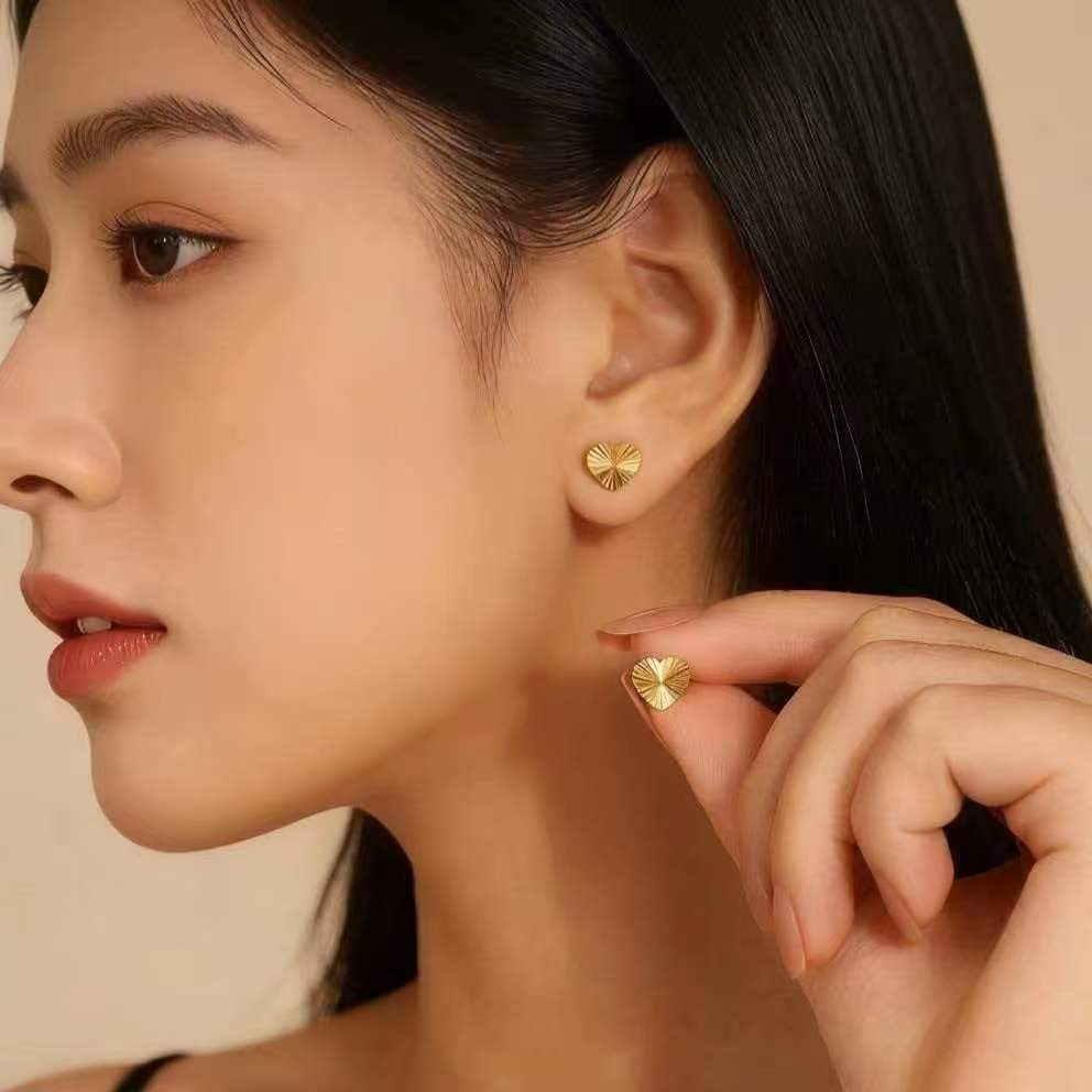 With Hearts Titanium Steel High Sense Earrings