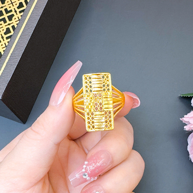 Women's Advanced Design Exaggerated Opening Real Bronze Rings