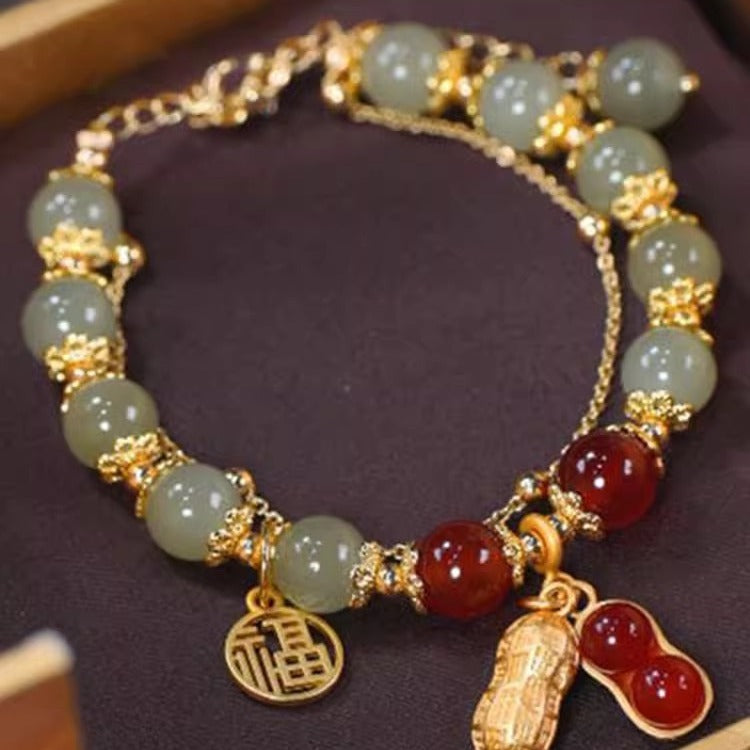 Ancient Style Blessing Card Fu Lu Design Elegance Bracelet