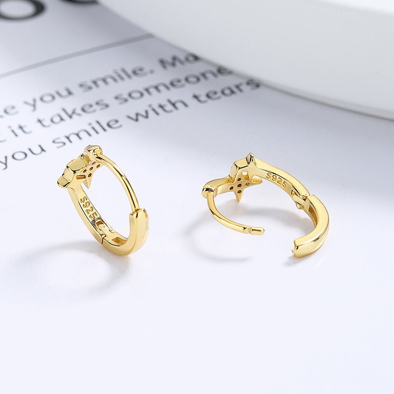Women's Sier Asterism Fashion Ear Clip Simple Style High Earrings