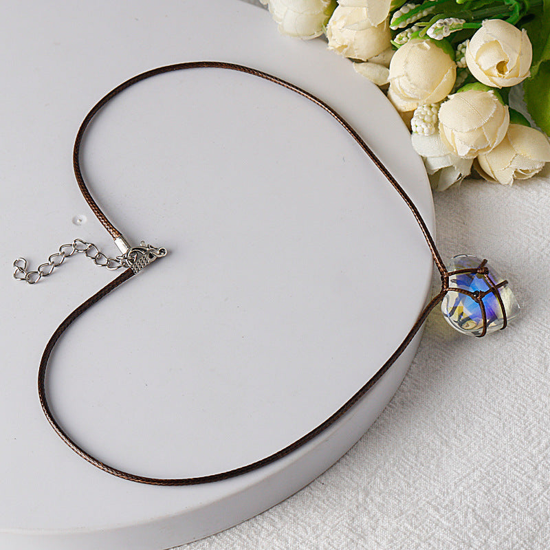 Pink Moonstone Heart Shaped Love Princess Peach Necklace